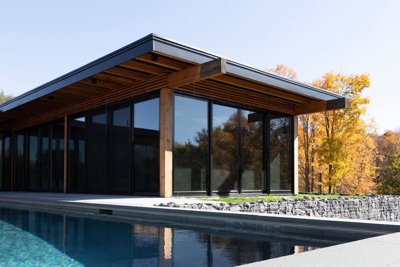 Modern glass house luxury Hudson NY